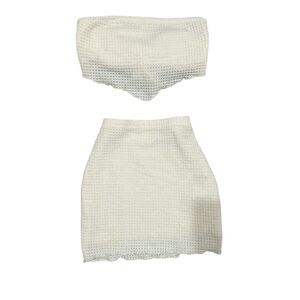 White Knit Two-Piece Set